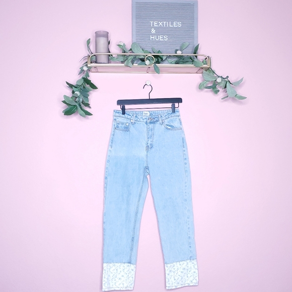 Princess Polly Floral Cuff High Rise Mom Jeans - Picture 2 of 14